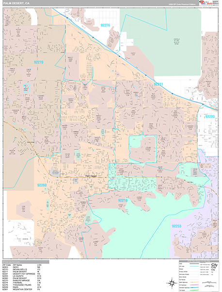 Palm Desert Wall Map